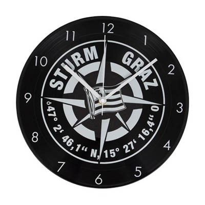 SK Sturm - Wanduhr Black Home