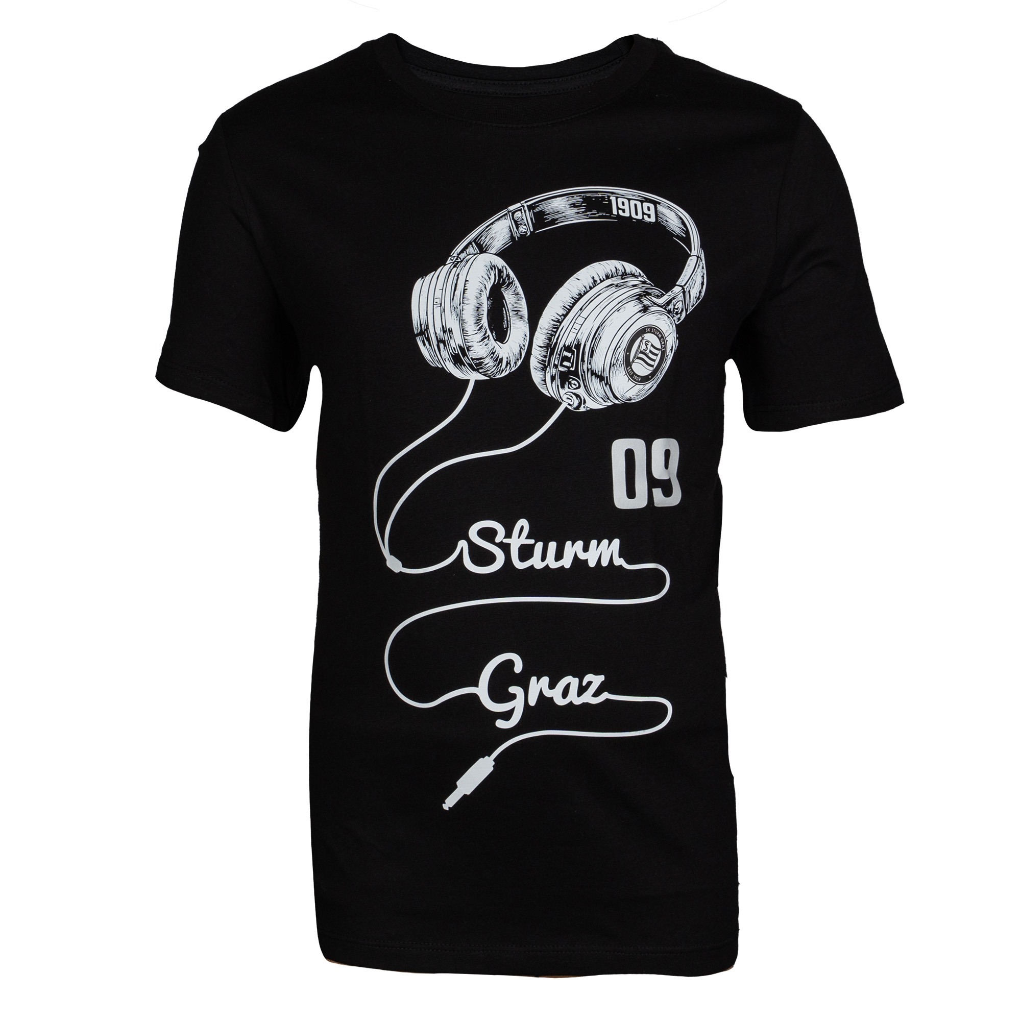 <span class="SmallerGrad2">SK Sturm - Kinder T-Shirt Kopfhörer schwarz</span>