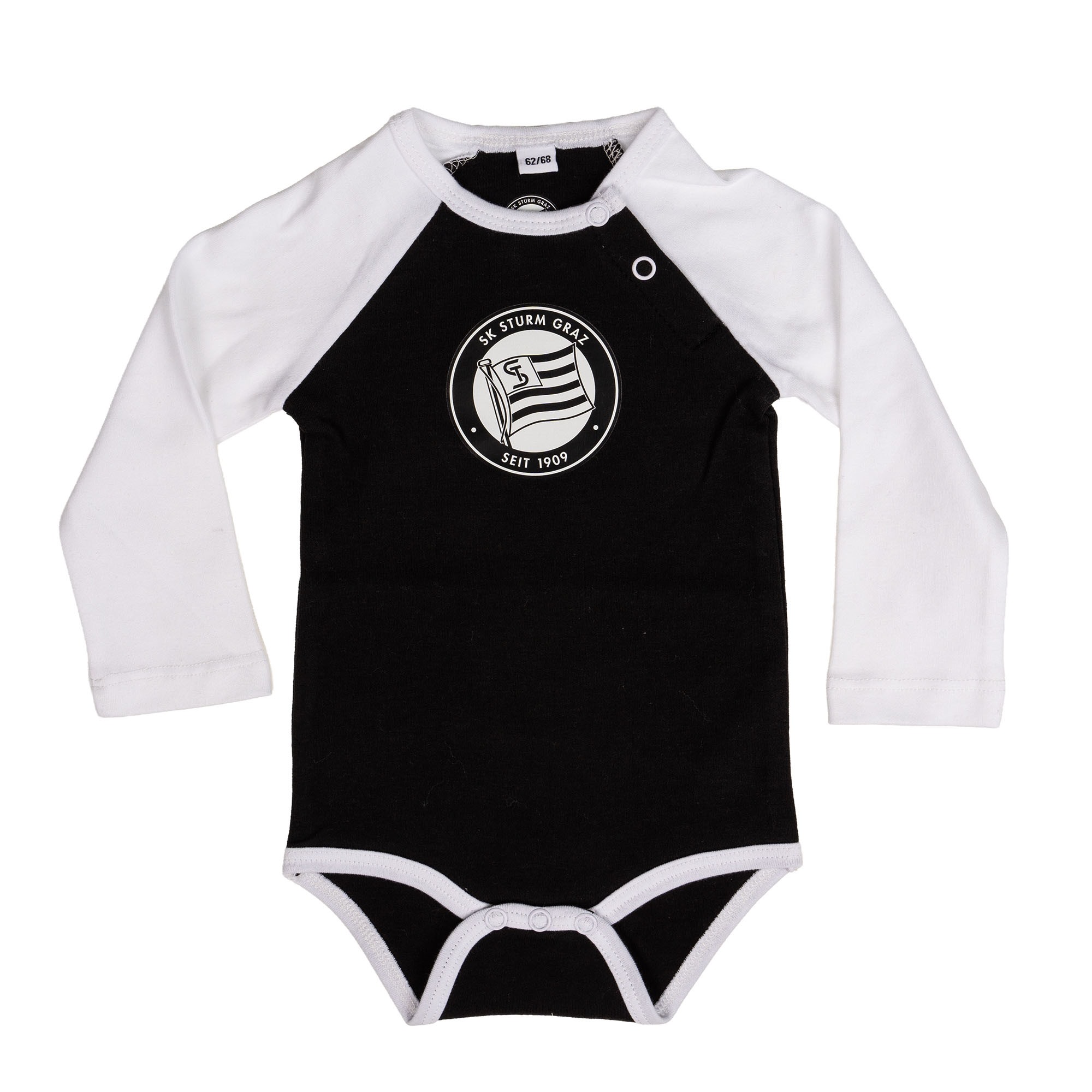 <span class="SmallerGrad2">SK Sturm - Baby Body Langarm schwarz/weiss</span>