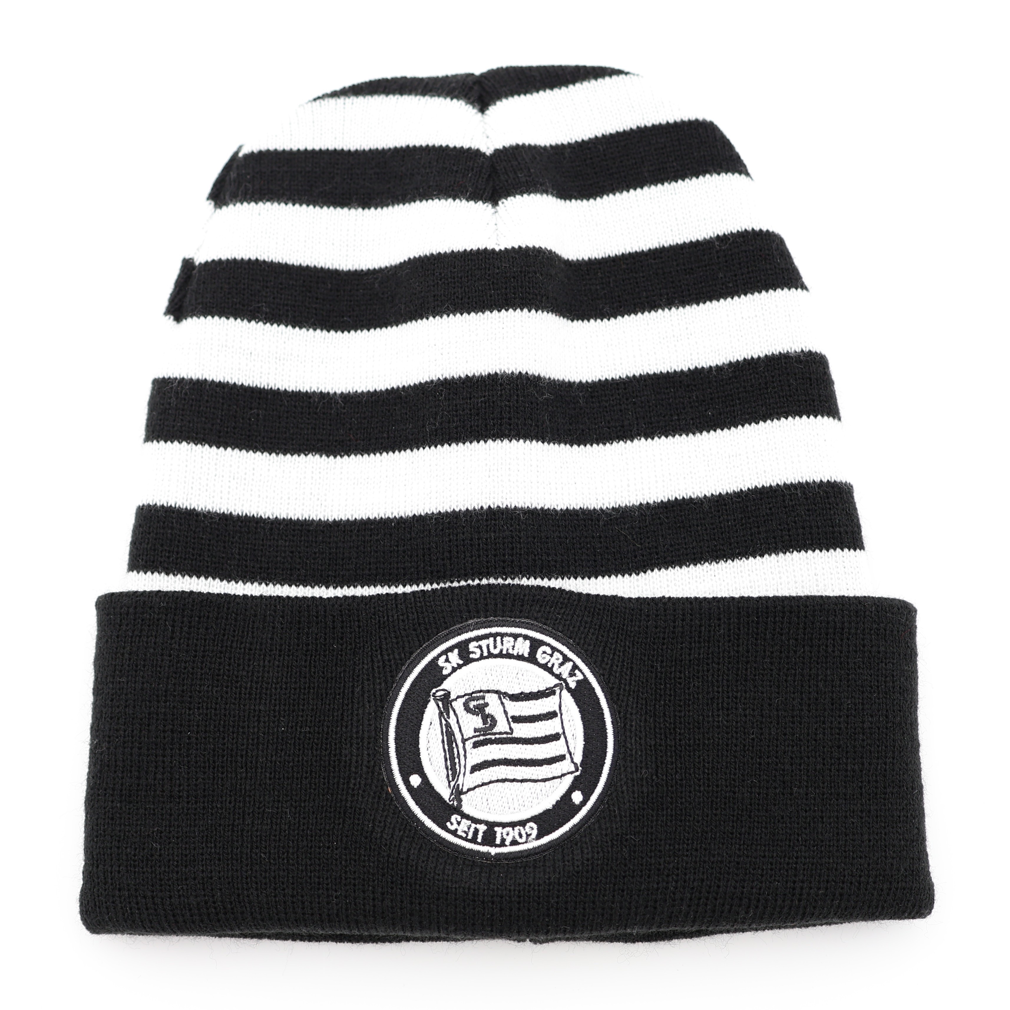 <span class="SmallerGrad1">SK Sturm - Mütze Logo S/W gestreift</span>