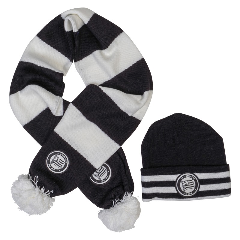 <span class="SmallerGrad2">SK Sturm - Kinderset Logo Muetze und Schal</span>