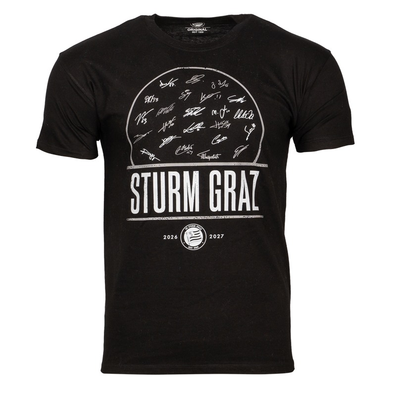 <span class="SmallerGrad2">SK Sturm - T-Shirt Unterschriften schwarz</span>